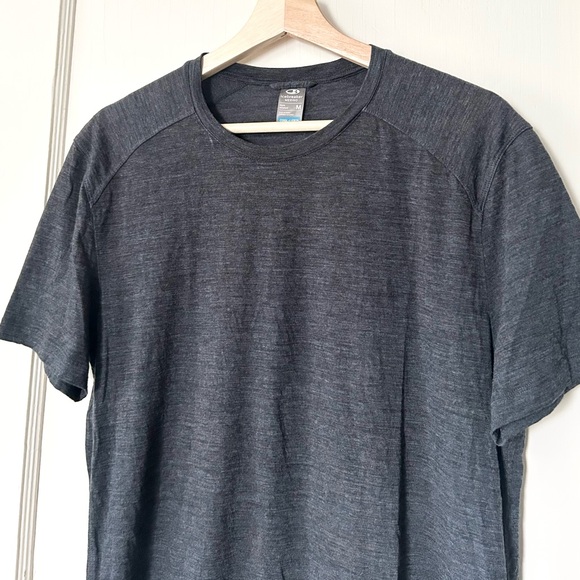 Icebreaker Men's Cool-Lite Sphere Short Sleeve Crewe M Heathered Charcoal - Picture 2 of 5